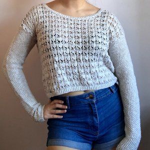 Knit Comfy Cream Colored Hollister Sweater